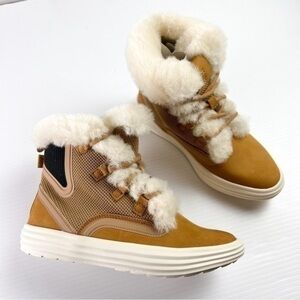 Mark Nason Boots womens 6 Shogun Nellie Shearling Nuback Leather Lace Up